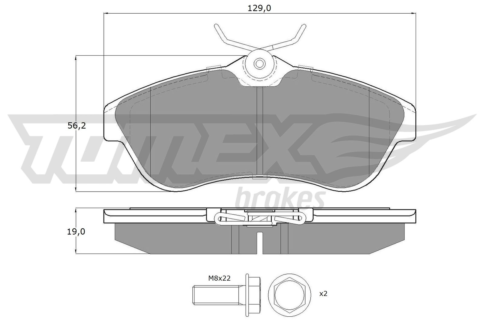 Sada brzdových platničiek kotúčovej brzdy TOMEX Brakes